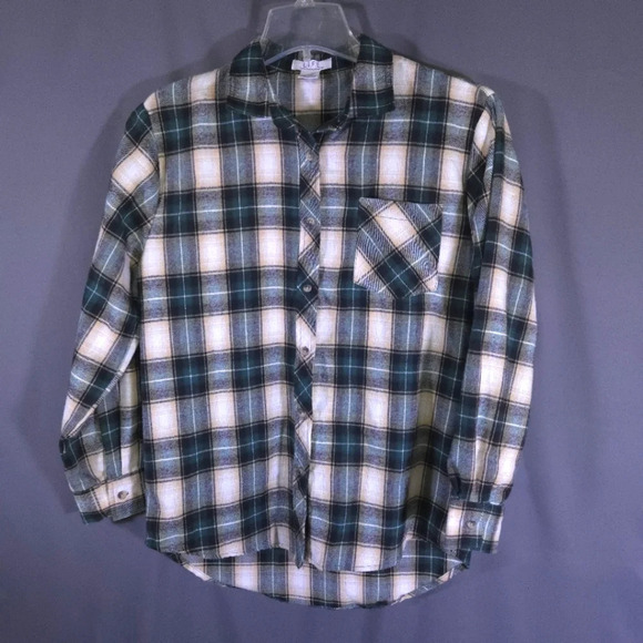 L.I.F.E Love Is For Eternity Plaid Button Down Shirt Size Small Granola‎ Girl - Picture 1 of 7